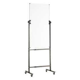 VEVOR Rolling Magnetic Whiteboard, Double-sided Mobile Whiteboard 24x48 Inches, Adjustable Height Dry Erase Board with Wheels, 1 Magnetic Erase & 3 Dr