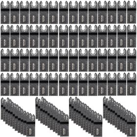 VEVOR 100PCS Oscillating Saw Blades, Quick Release Multitool Blades Kit, HCS Tool Blades for Wood Plastic Metal Nails Bolts, Compatible with Dewalt Dr