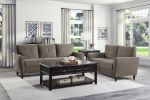 Brown Velvet Upholstery 1pc Comfort Loveseat Plush Seatbacks Tufted Detail Solid Wood Frame Modern Living Room Furniture