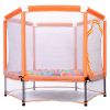 55'' Toddlers Trampoline with Safety Enclosure Net and Balls, Indoor Outdoor Mini Trampoline for Kids