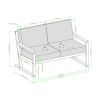 Contemporary Solid Wood Slat-Back Patio Loveseat ‚Äì Natural