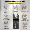 VEVOR 100PCS Oscillating Saw Blades, Quick Release Multitool Blades Kit, HCS Tool Blades for Wood Plastic Metal Nails Bolts, Compatible with Dewalt Dr