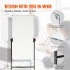 VEVOR Rolling Magnetic Whiteboard, Double-sided Mobile Whiteboard 24x48 Inches, Adjustable Height Dry Erase Board with Wheels, 1 Magnetic Erase & 3 Dr