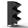 3 Drawer All Steel Shoe Cabinet, Freestanding Shoe Rack Storage Organizer with Flip Door, Modern Tipping Bucket Shoe Cabinet for Entryway, Hallway, Be