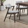Mid-Century Modern Dining Chairs 2pcs Set Solid wood Fabric Upholstered Cushion Chair Walnut Rubberwood Unique Design