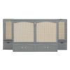 Queen Size Murphy Bed Wall Bed with Drawer and Rattan Decoration with 2 Storage Cabinets, One set of Sockets & USB Ports, Pulley Structure Design, Gra