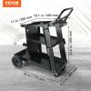 VEVOR Welding Cart, 3-Tier Welder Cart Heavy Duty with 400 Lbs Weight Capacity, 360¬∞ Swivel Wheels, Tank Storage Safety Chains, Rolling MIG Welder Ca