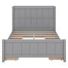 Full Size Platform Bed with Drawers and Storage Shelves