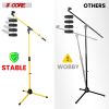 5 Core Tripod Mic Stand Heavy Duty Height Adjustable Floor Microphone Boom Arm Pedestal Para Microfono for Singing On Stage Studio - MS 080 YLW