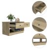 Tulip Storage Bench, Two Drawers, Two Shelves