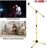 5 Core Tripod Mic Stand Heavy Duty Height Adjustable Floor Microphone Boom Arm Pedestal Para Microfono for Singing On Stage Studio - MS 080 YLW