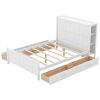 Full Size Platform Bed with Drawers and Storage Shelves